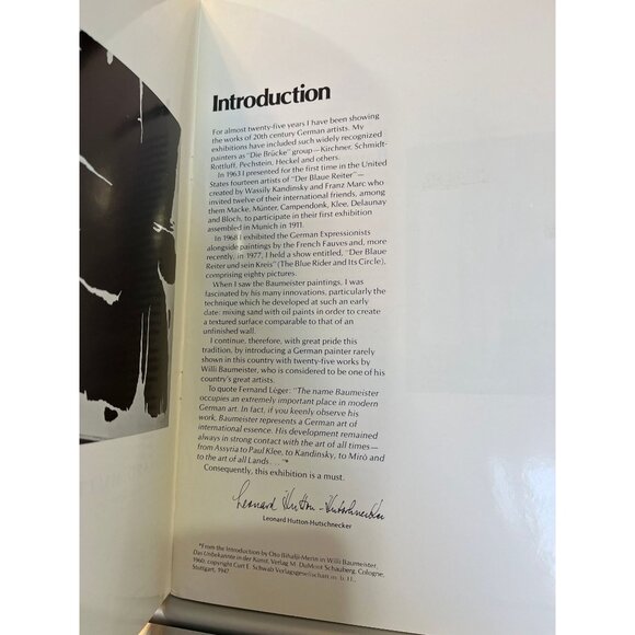 Willi Baumeister 1889-1955 First Edition Baumeister, Willi Leonard Hutton - Picture 4 of 7